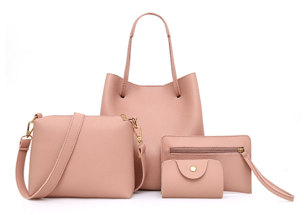 4-Piece Handbag Set, Tote, Crossbody, Clutch and Card Holder