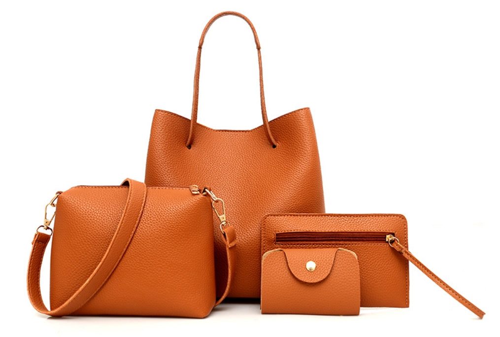 4-Piece Handbag Set, Tote, Crossbody, Clutch and Card Holder
