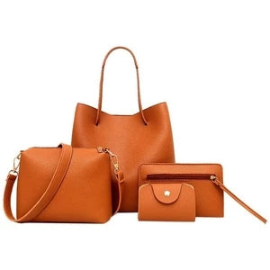 4-Piece Handbag Set, Tote, Crossbody, Clutch and Card Holder
