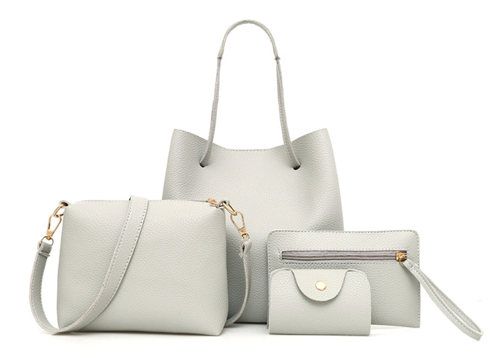 4-Piece Handbag Set, Tote, Crossbody, Clutch and Card Holder