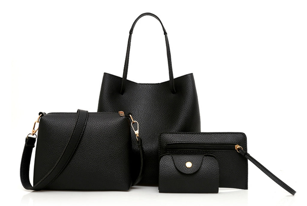 4-Piece Handbag Set, Tote, Crossbody, Clutch and Card Holder