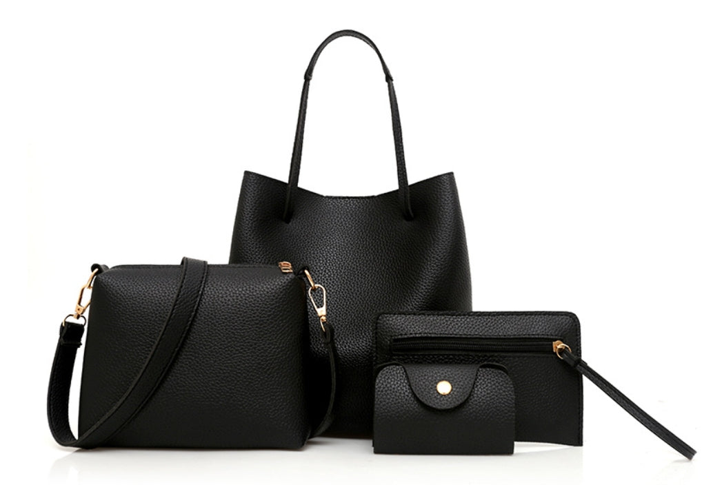 4-Piece Handbag Set, Tote, Crossbody, Clutch and Card Holder